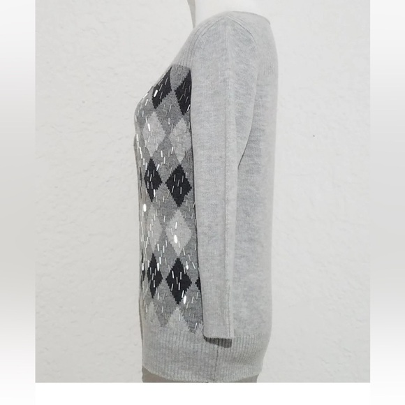 Talbots Pullover Gray Wool Blend sweater Medium Petites 8-10 New w/out tag - Picture 5 of 8